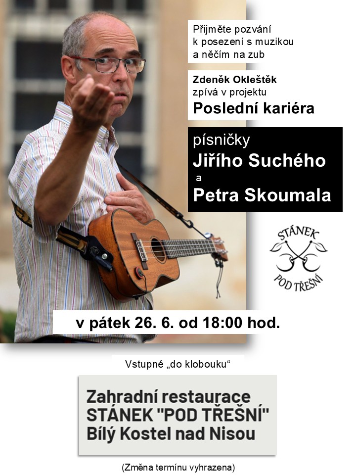 Pozvánka na hudební vystoupení ve Stránku pod Třešní - Bílý Kostel nad Nisou